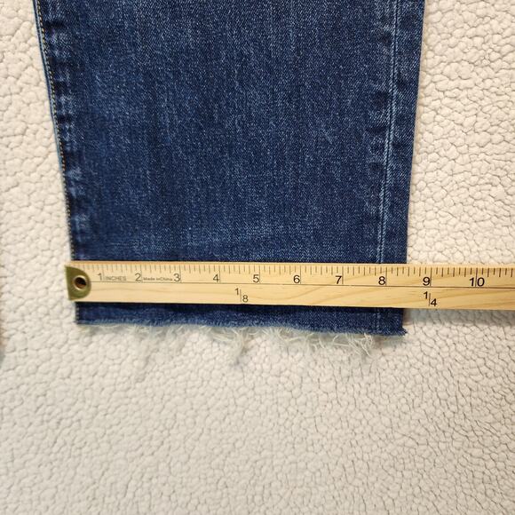 CAbi 100% Boyfriend Jeans Womens 12 34" Raw Hem Cropped Distressed Ripped 4152 - Picture 10 of 12